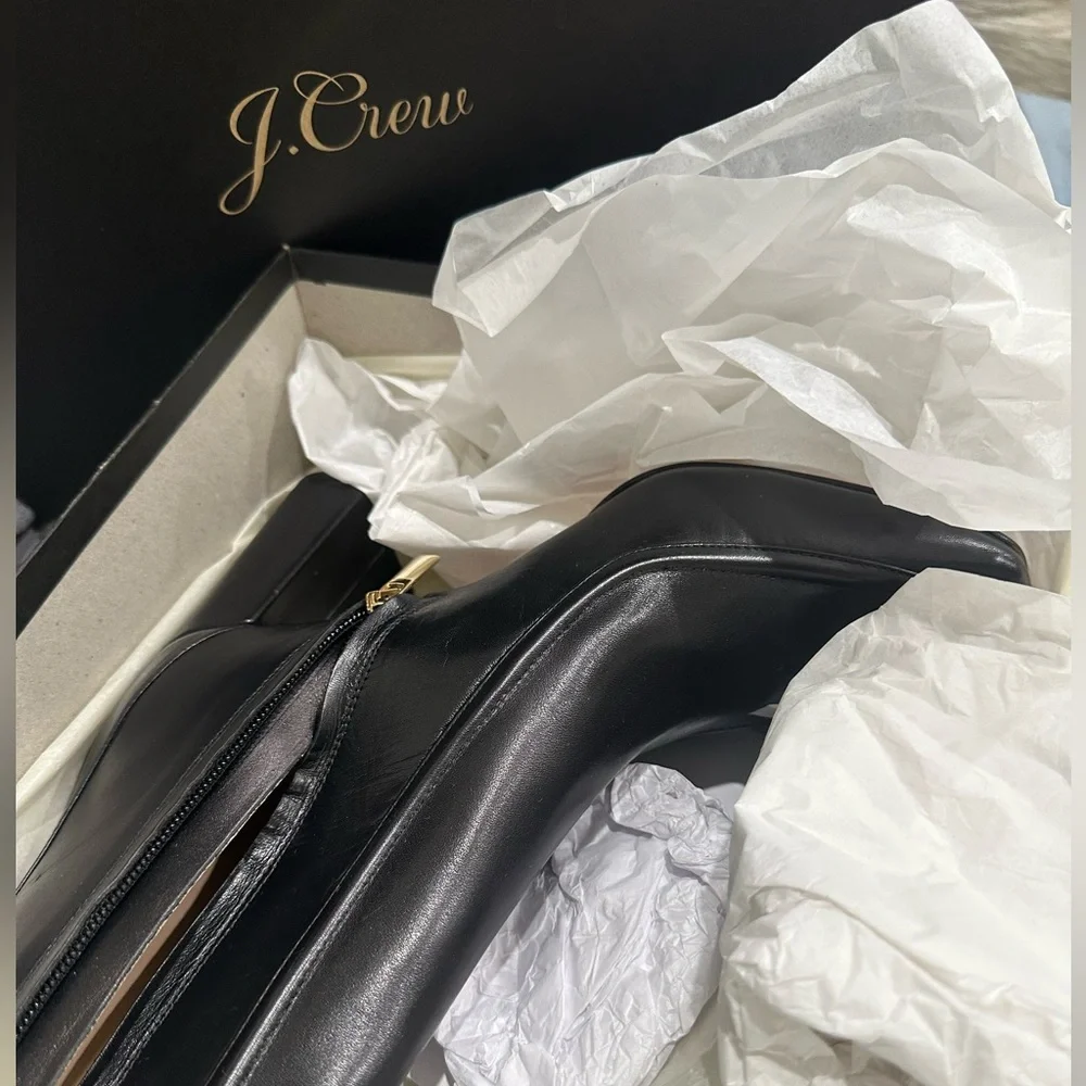 J. Crew Black Leather Short Boots - Picture 7 of 11